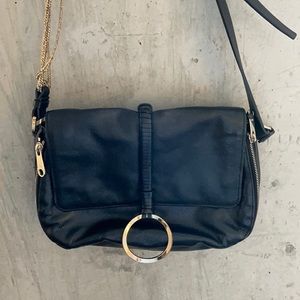 BLACK LEATHER HALSTON HERITAGE BAG